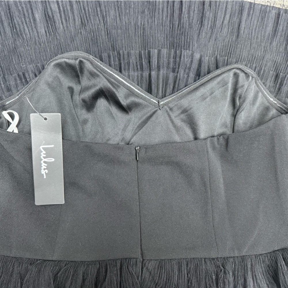 Lulus Black Strapless Tiered Tulle Mini Dress - Picture 10 of 12